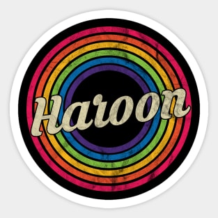 Haroon - Retro Rainbow Faded-Style Sticker
